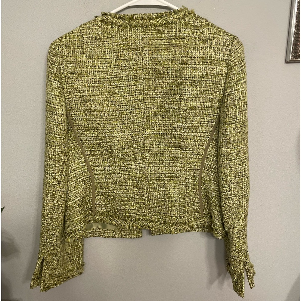 Talbots Boucle Tweed Open Front Lady Jacket Size … - image 2